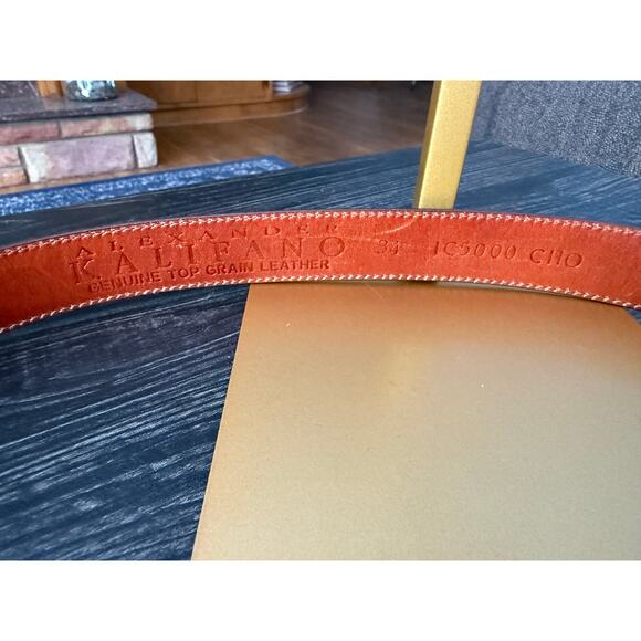 Alexander Kalifano Genuine Top Grain Leather 34’ Brown Belt - Picture 5 of 6